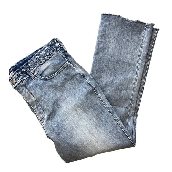 NYDJ Plus Size Light Wash Stretch Slim Bootcut LiftXTuck Raw Hem Jeans Size 14 - Picture 6 of 10